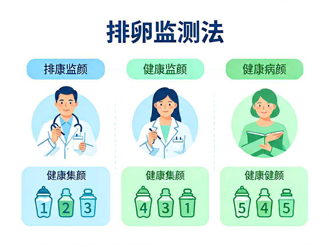 三种排卵监测方法对比示意说明
