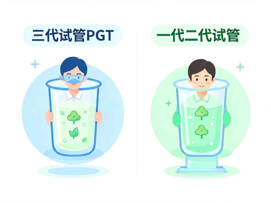 三代试管PGT与一代二代试管区别示意图