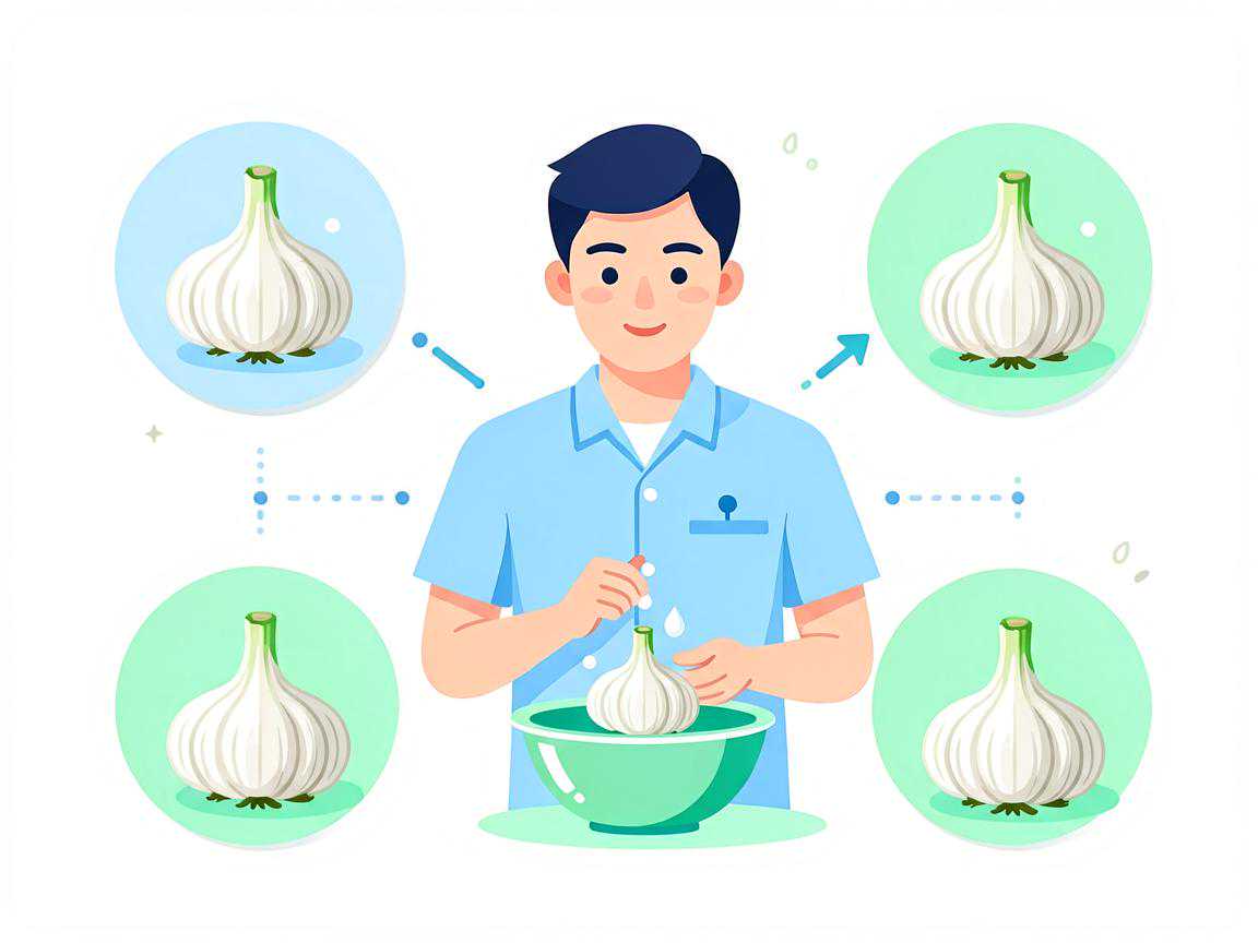 备孕男性胃炎患者控制大蒜摄入示意