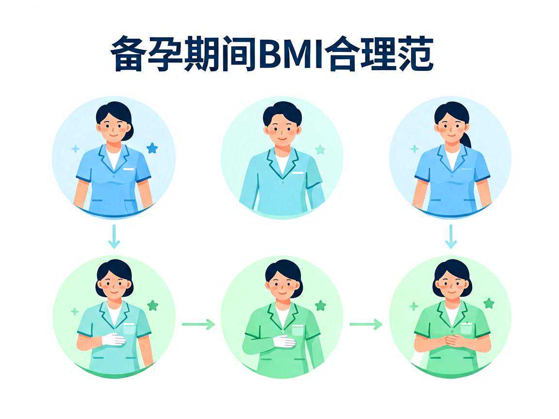 备孕期间BMI合理范围与生活方式调整示意图