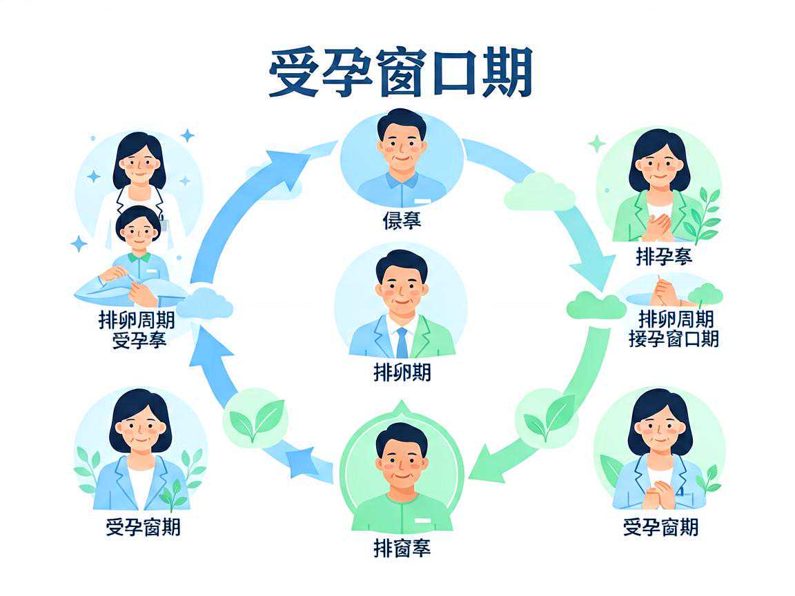 排卵周期与受孕窗口期示意图