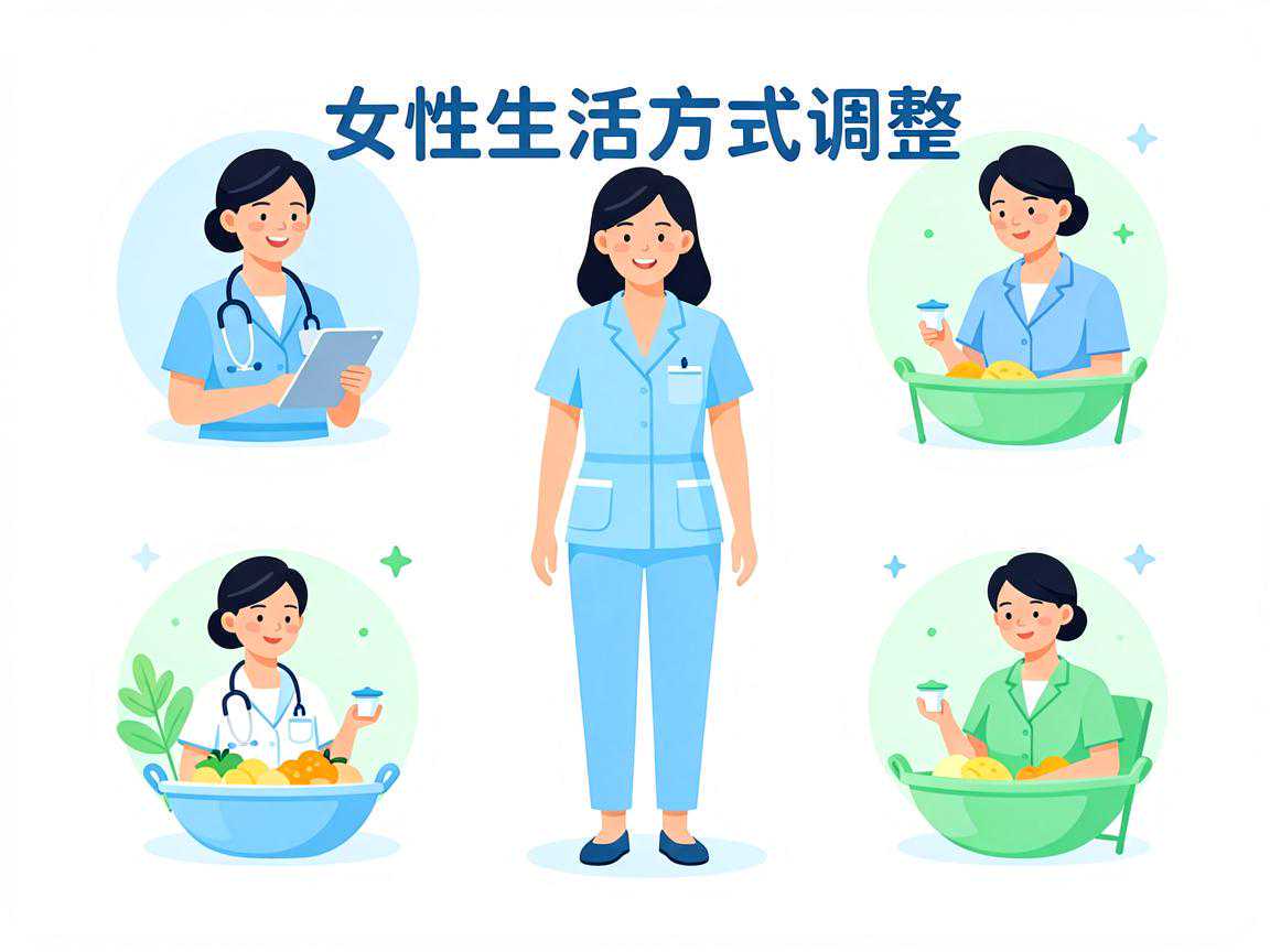 备孕女性生活方式调整要点示意图