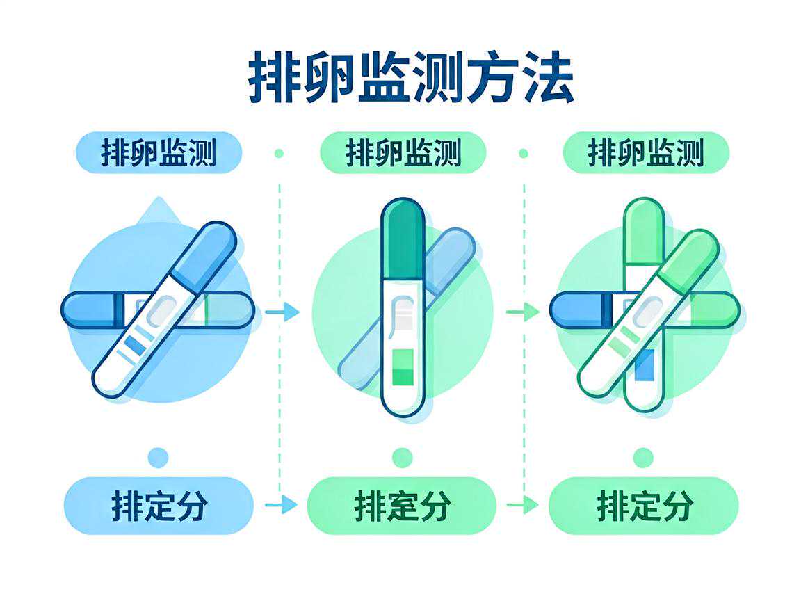 三种排卵监测方法对比示意图含排卵试纸