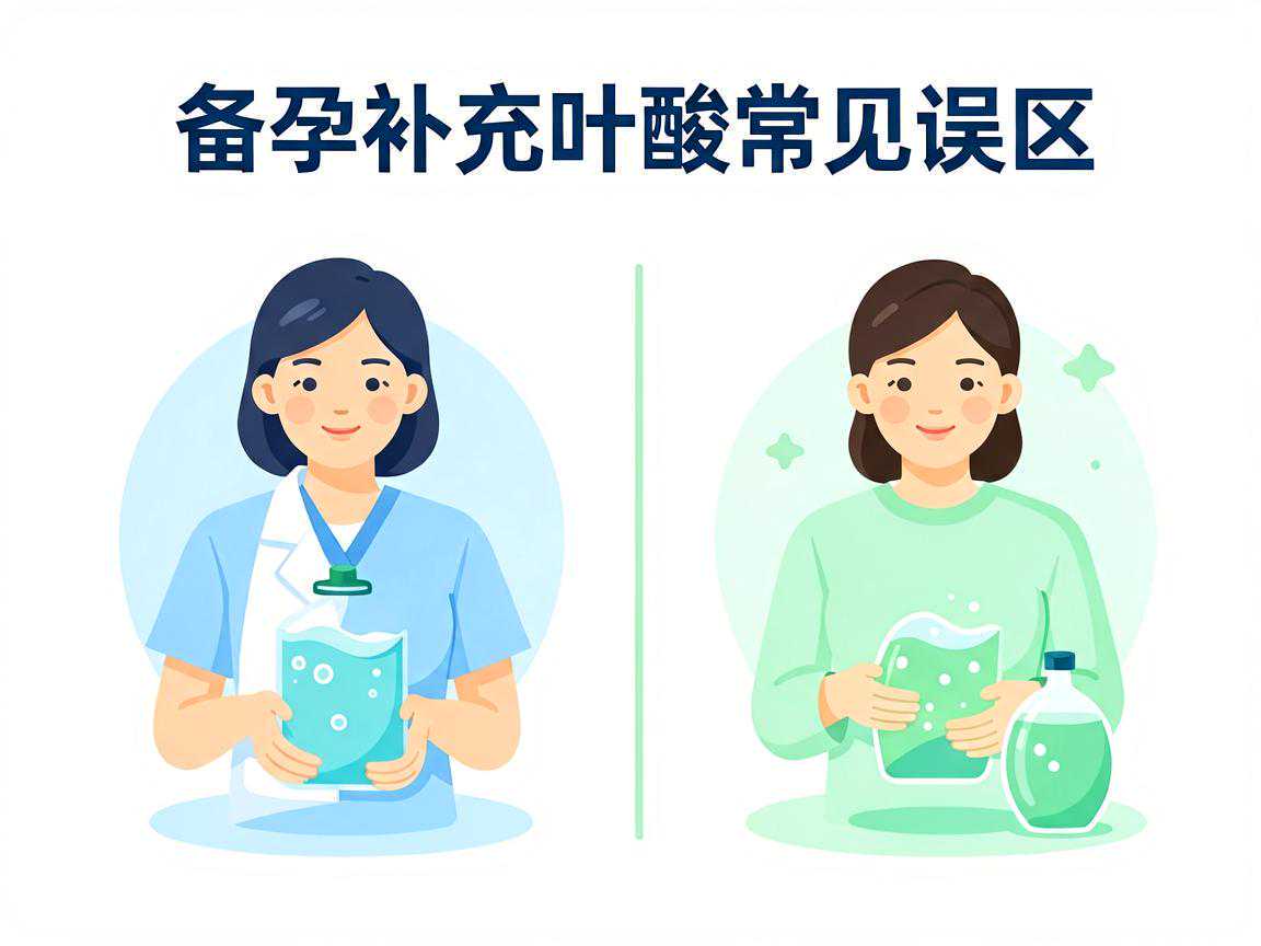 备孕补充叶酸的常见误区对比图示