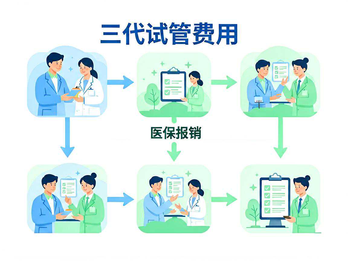 三代试管费用分期支付与医保报销流程示意