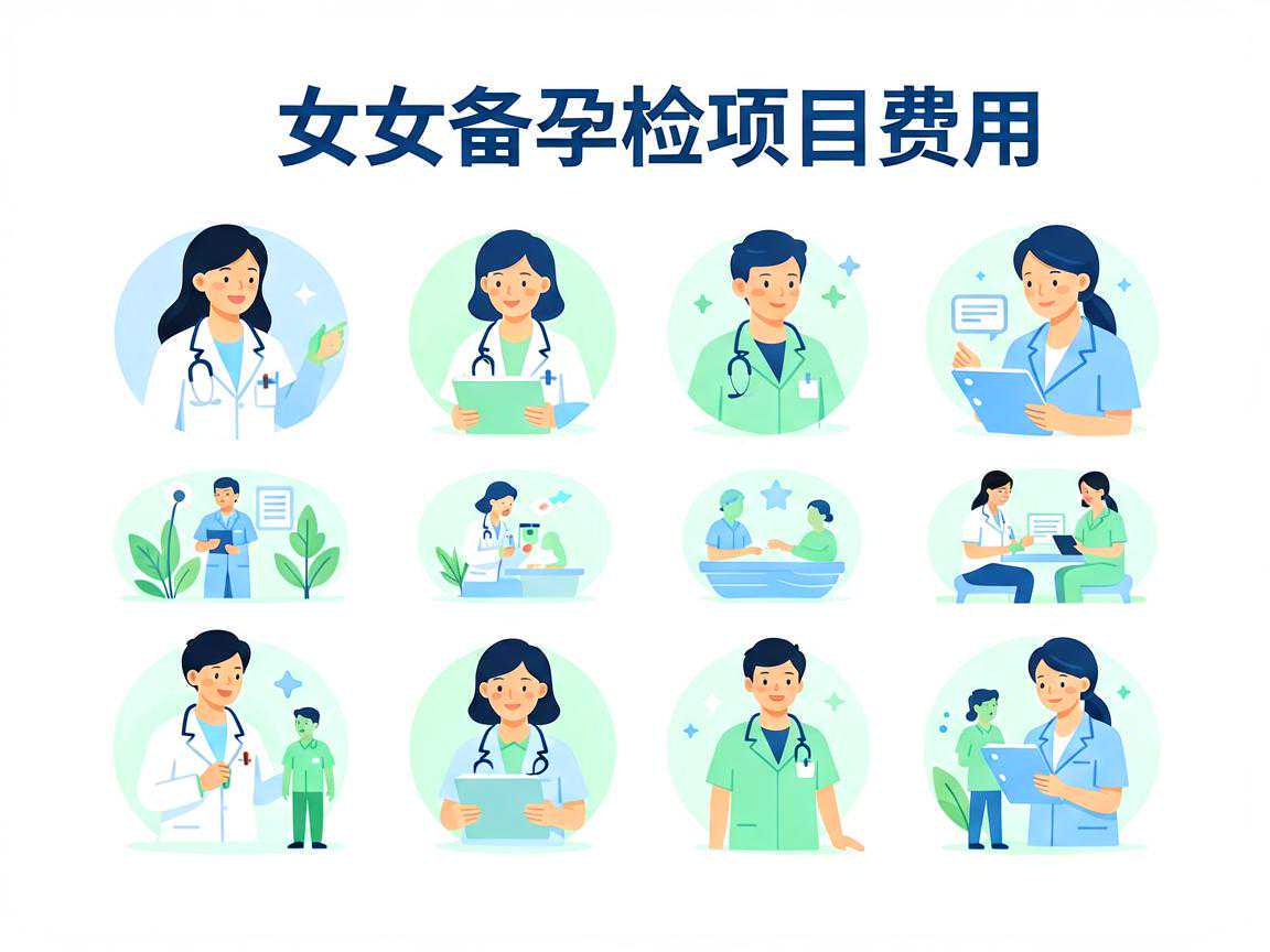 女性备孕检查项目费用一览表示意图