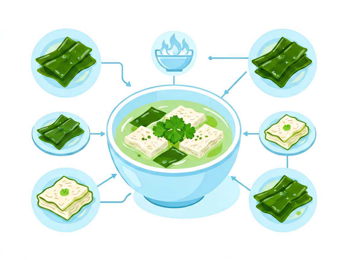 海带豆腐汤备孕饮食搭配示意图