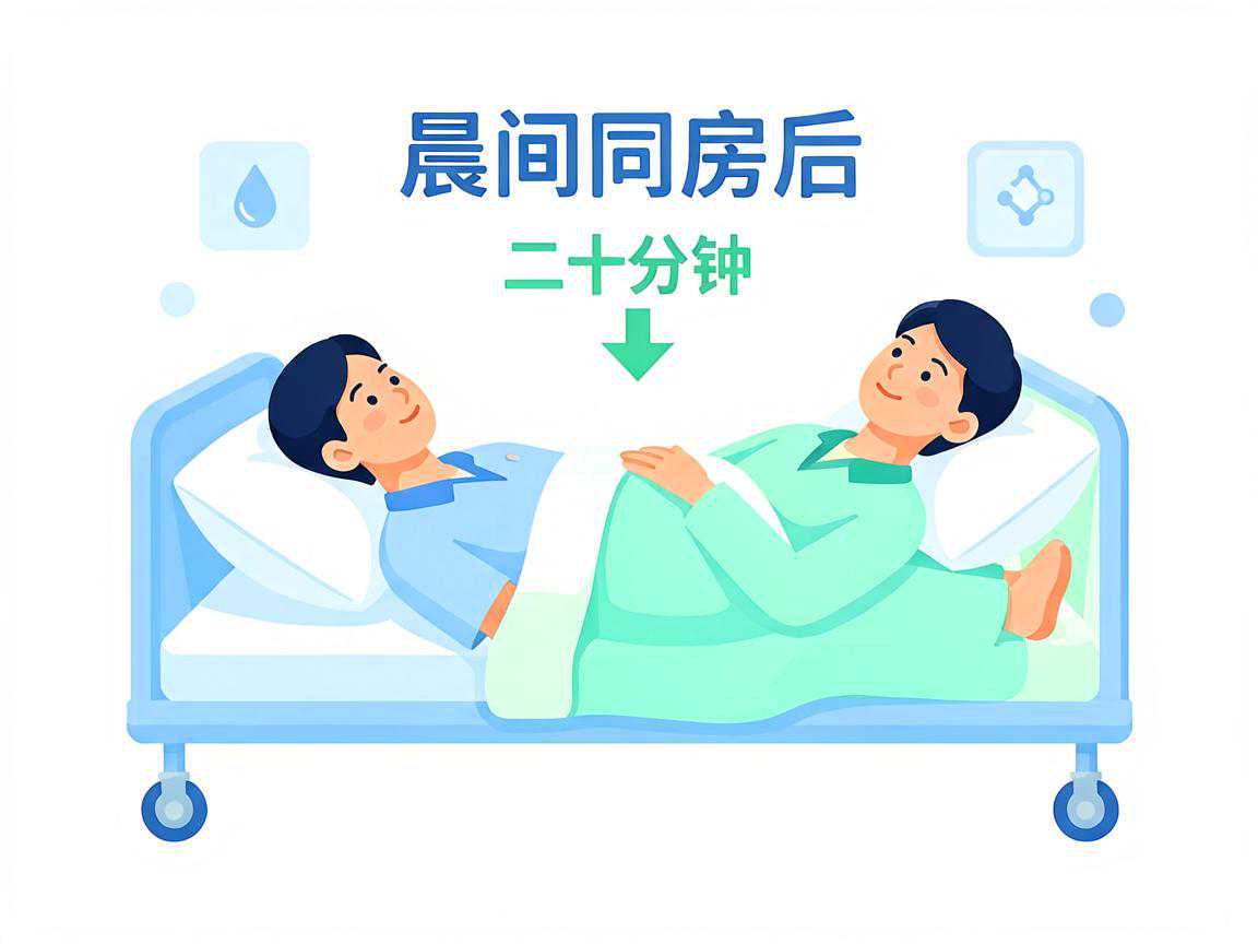 晨间同房后平卧休息二十分钟示意
