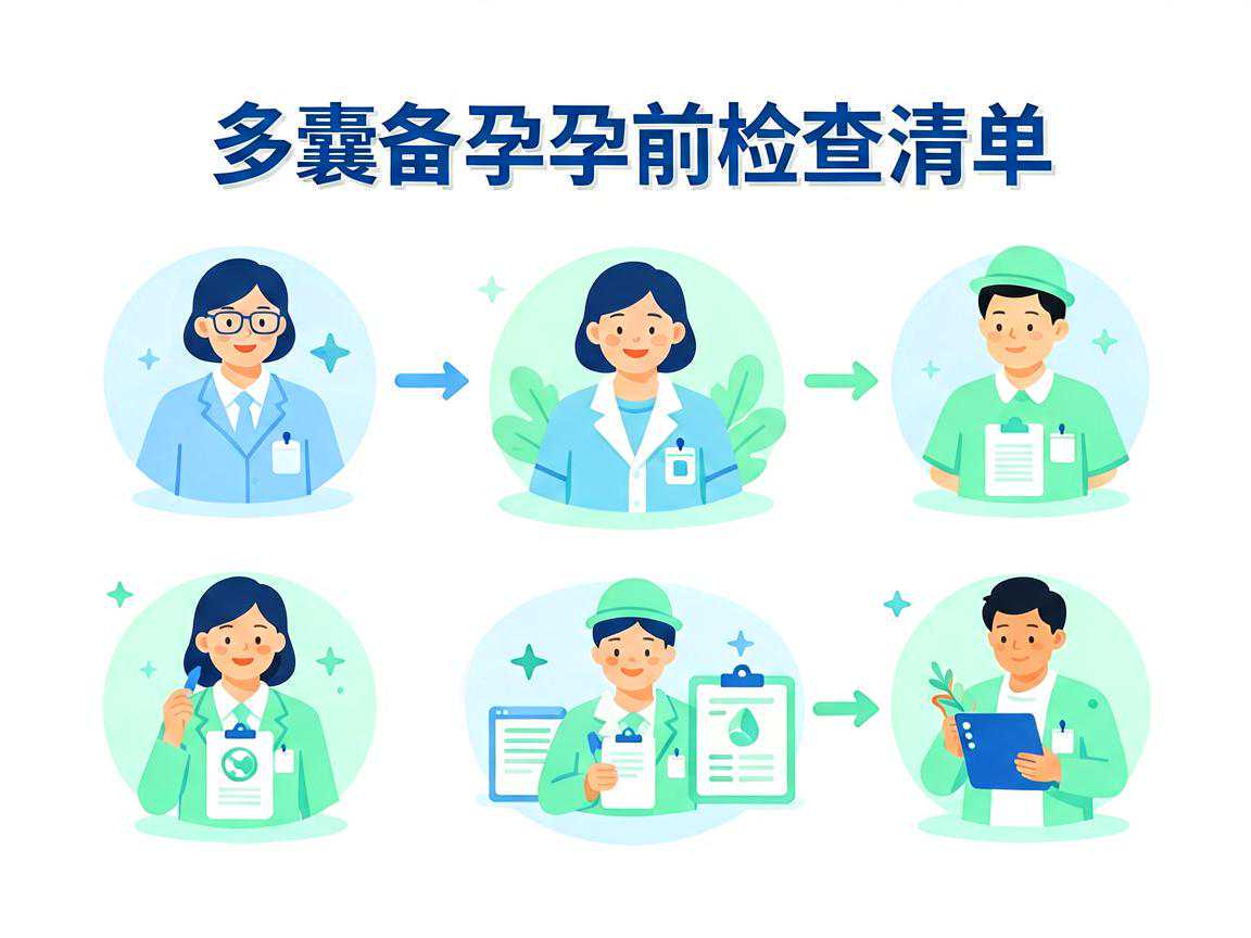 多囊备孕孕前检查项目清单示意图