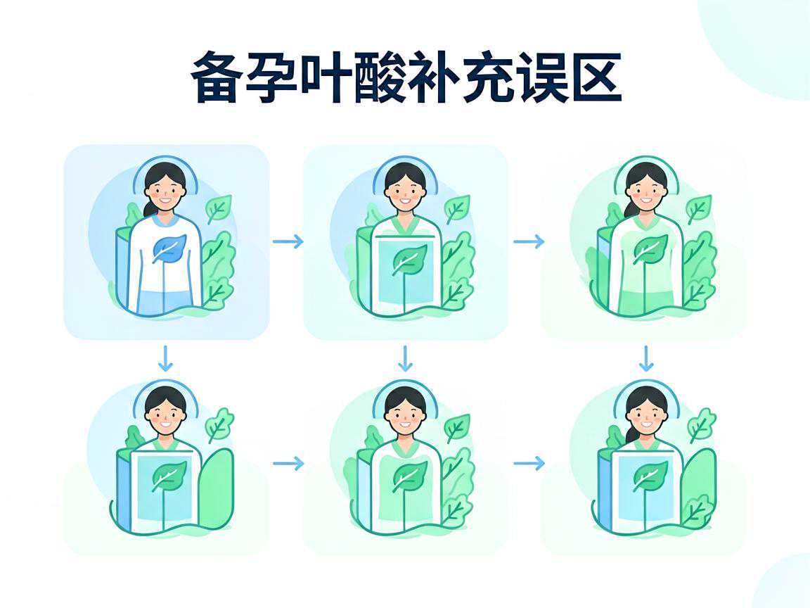 备孕叶酸补充误区与剂量说明示意图