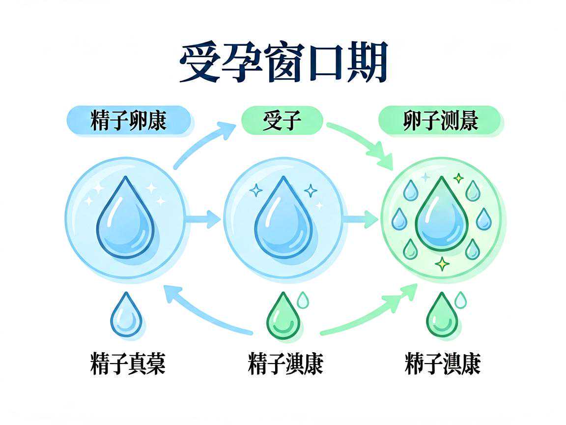受孕窗口期与精子卵子存活时间示意图