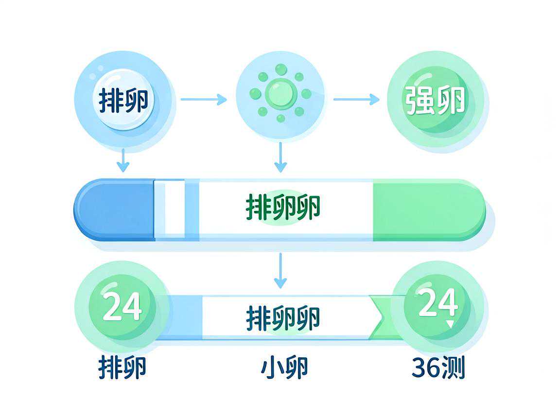 排卵试纸强阳后24至36小时排卵监测示意图