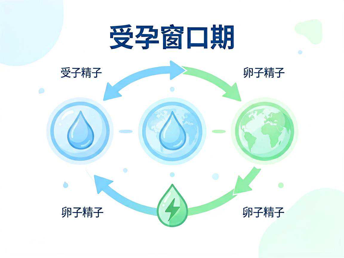 受孕窗口期与卵子精子存活时间示意图