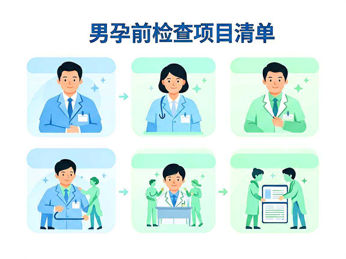 男性孕前检查项目清单示意图