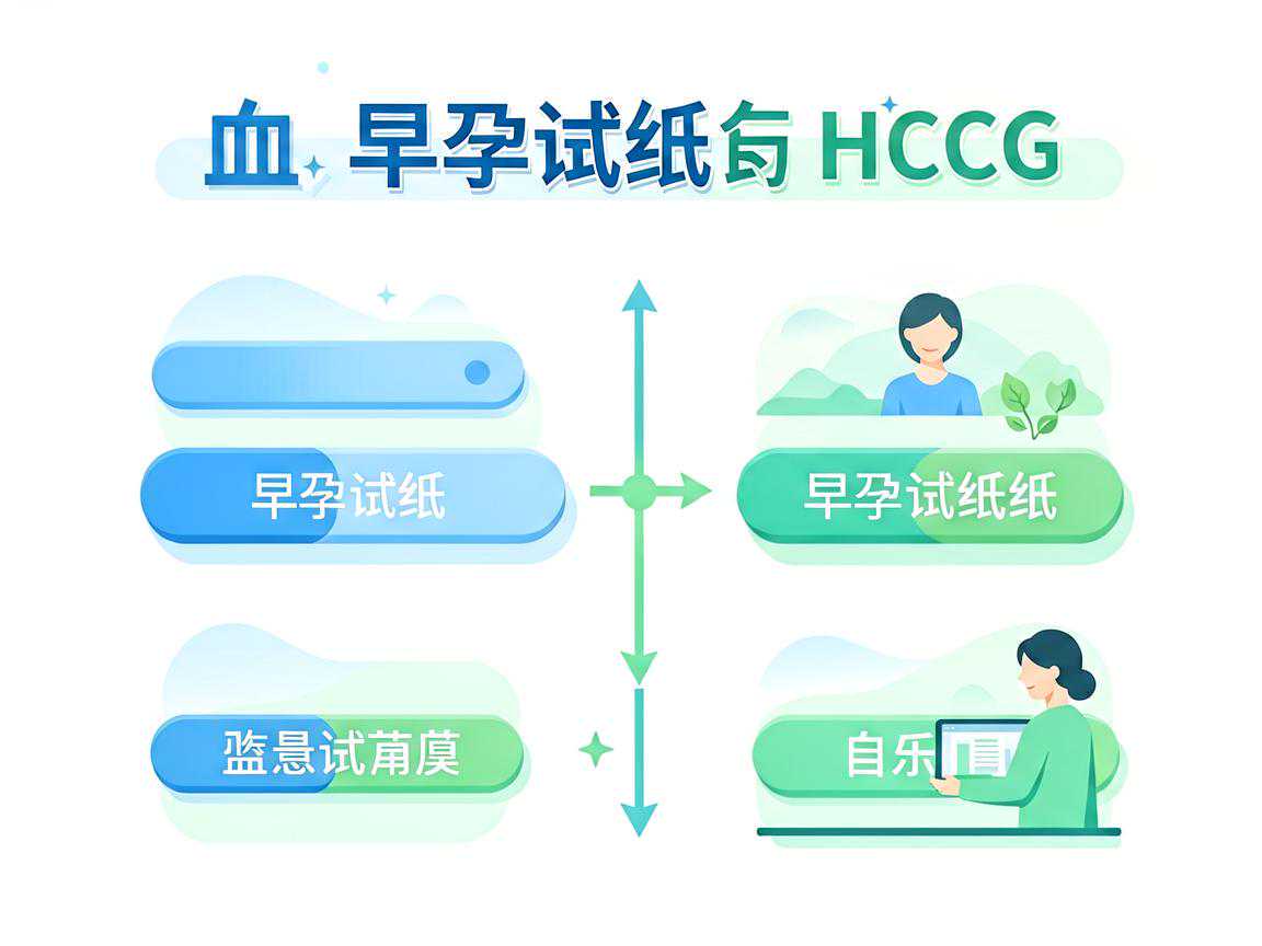 早孕试纸与血HCG检测时机示意图