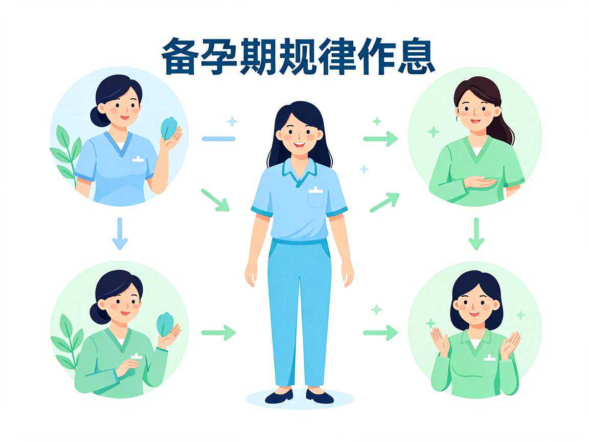 备孕期规律作息与情绪管理示意图