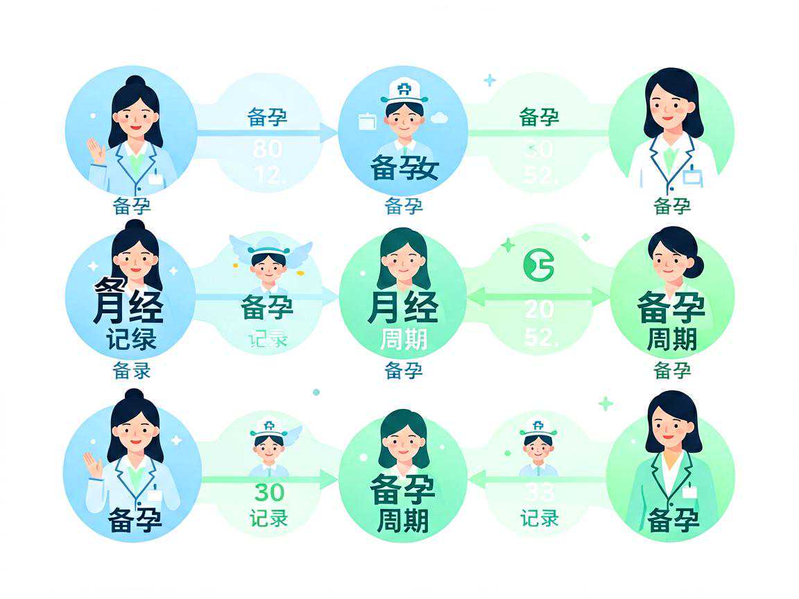 备孕女性记录月经周期守护生殖健康的示意