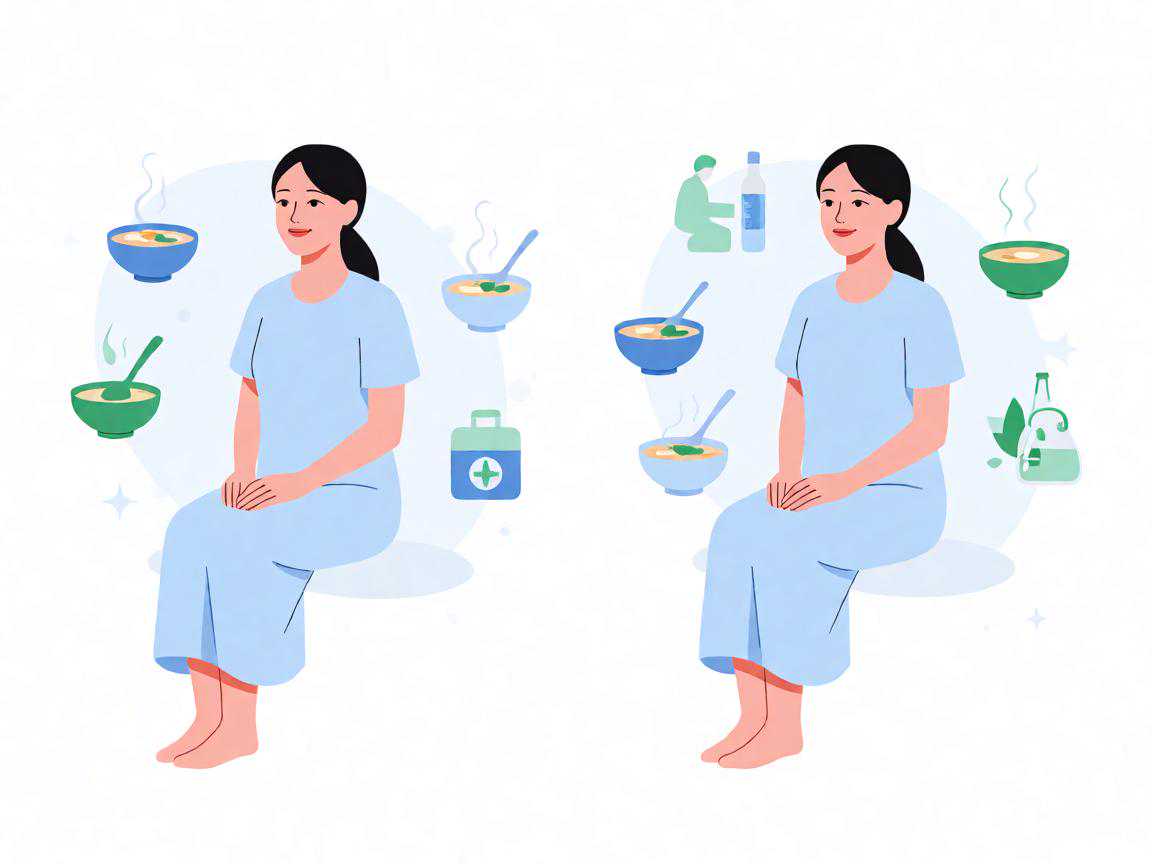 顺产与剖腹产妈妈饮用五红汤时间对比示意图