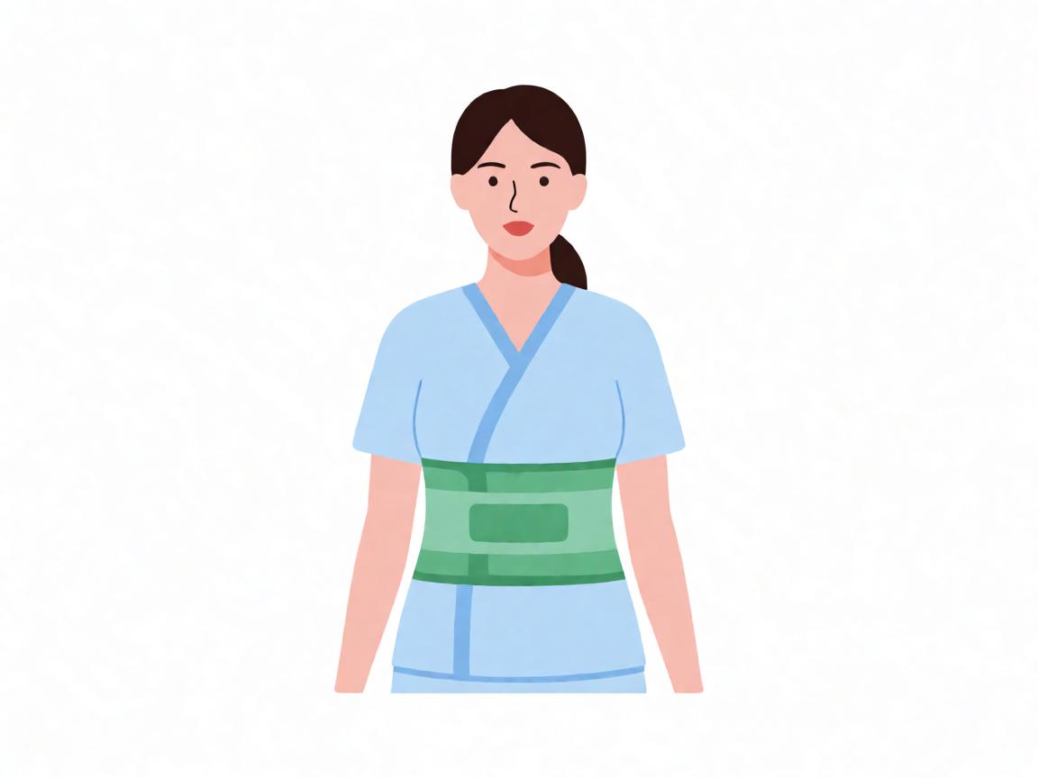 产后收腹带正确佩戴位置与松紧度示意图