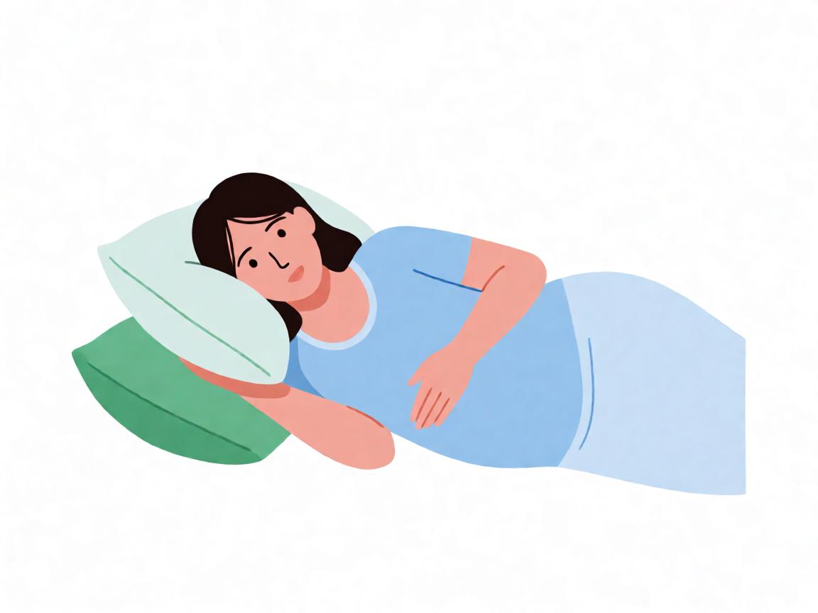 顺产后侧卧哺乳姿势与软枕摆放示意