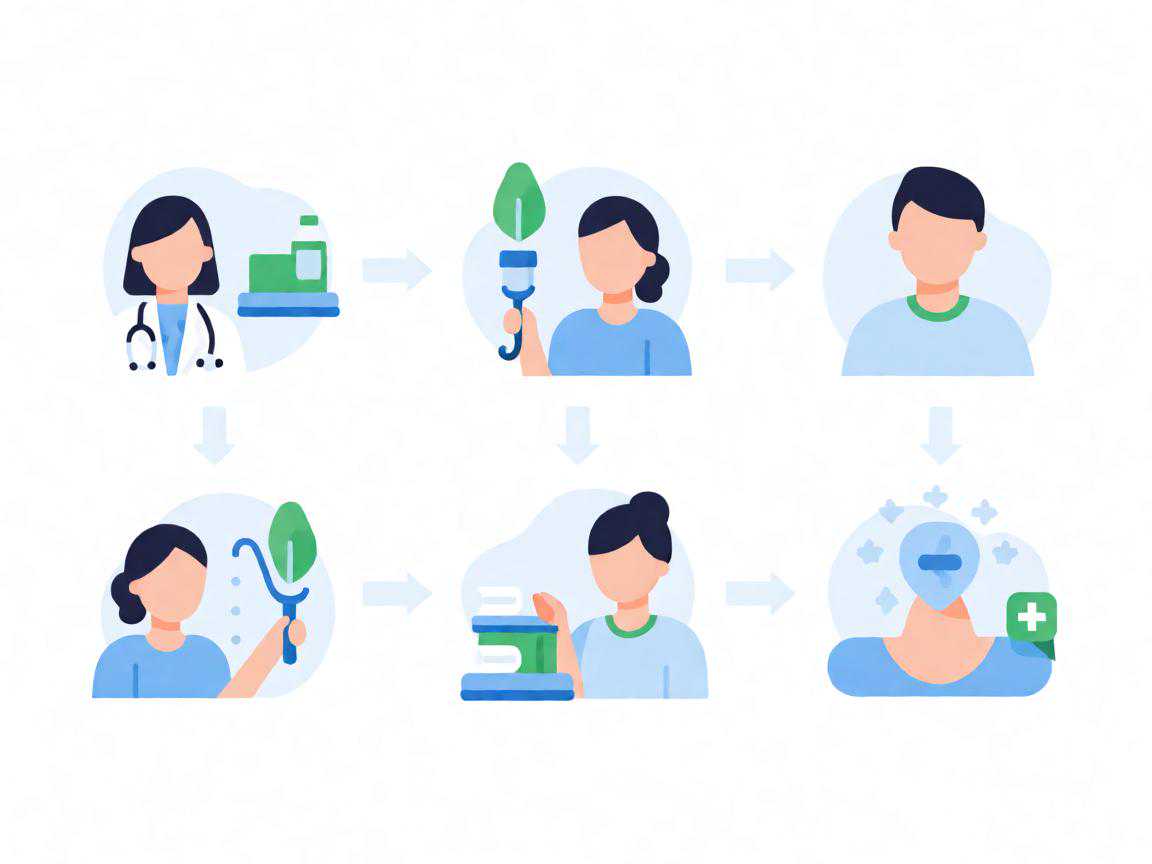 产后干涩伴随异常症状的就医判断流程示意