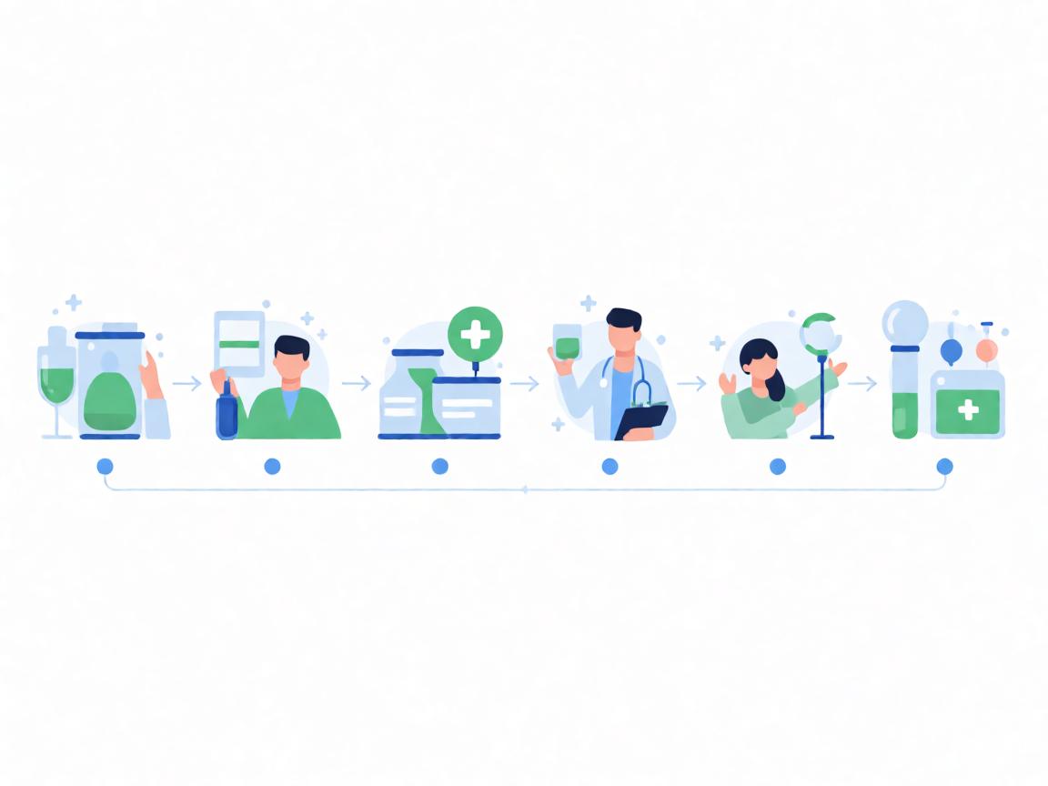三代试管就诊流程六环节时间线示意图