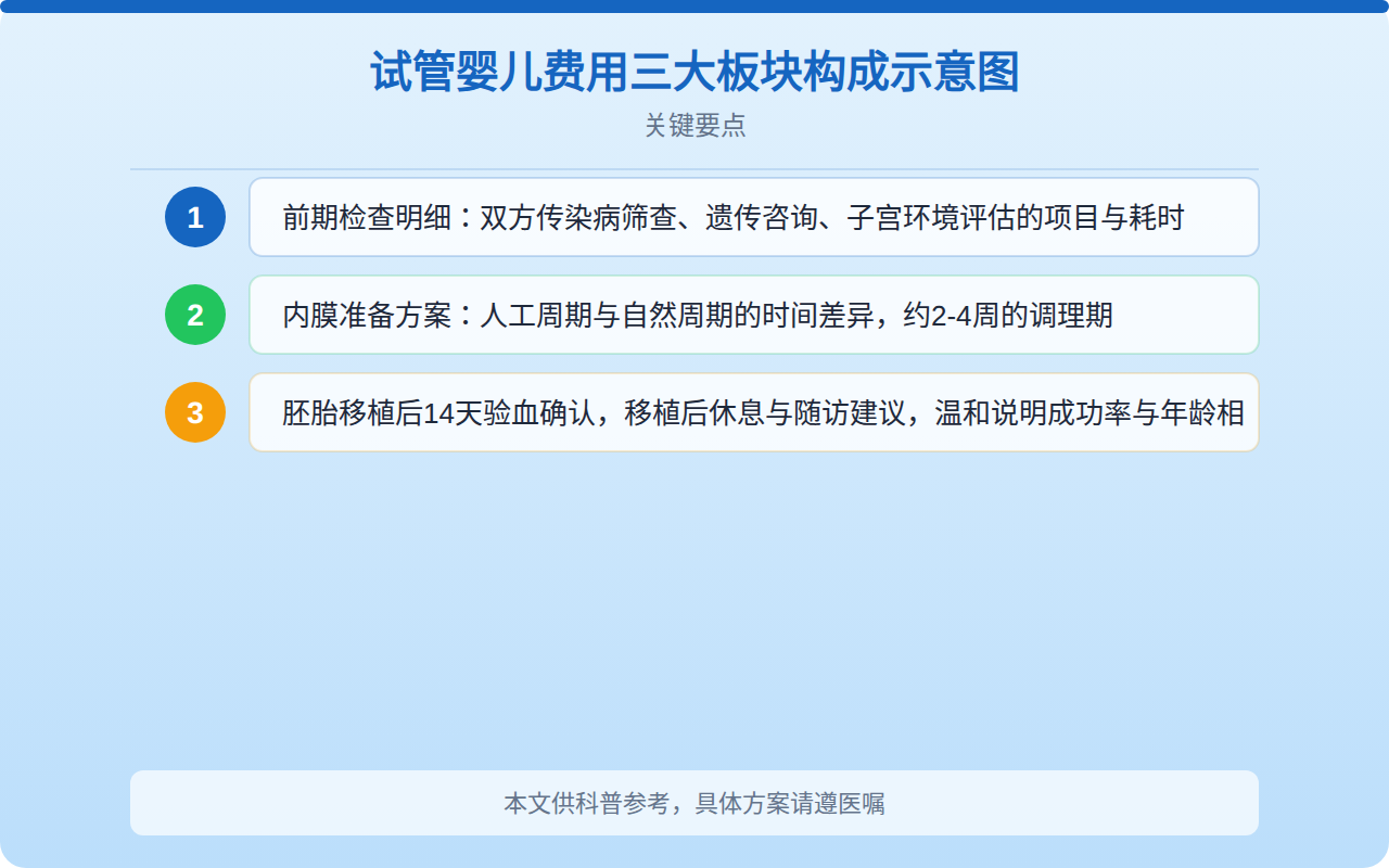 试管婴儿费用三大板块构成示意图