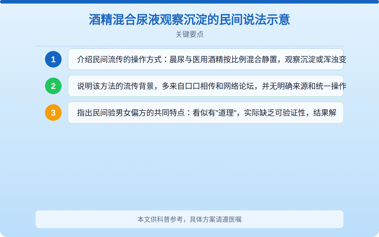 酒精混合尿液观察沉淀的民间说法示意