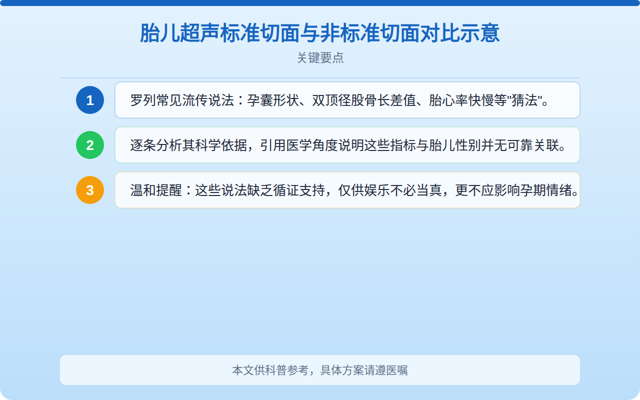 胎儿超声标准切面与非标准切面对比示意