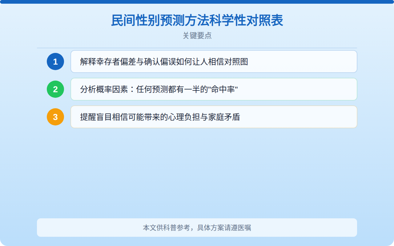 民间性别预测方法科学性对照表