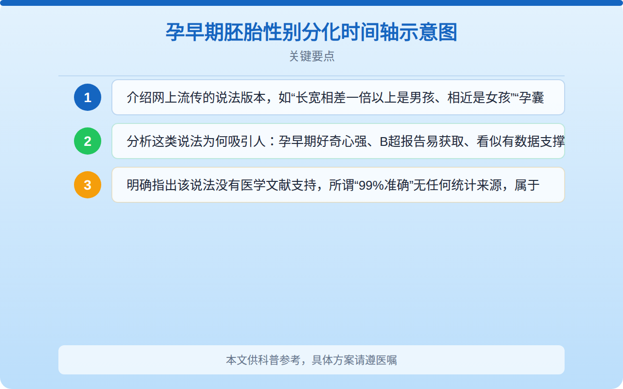 孕早期胚胎性别分化时间轴示意图
