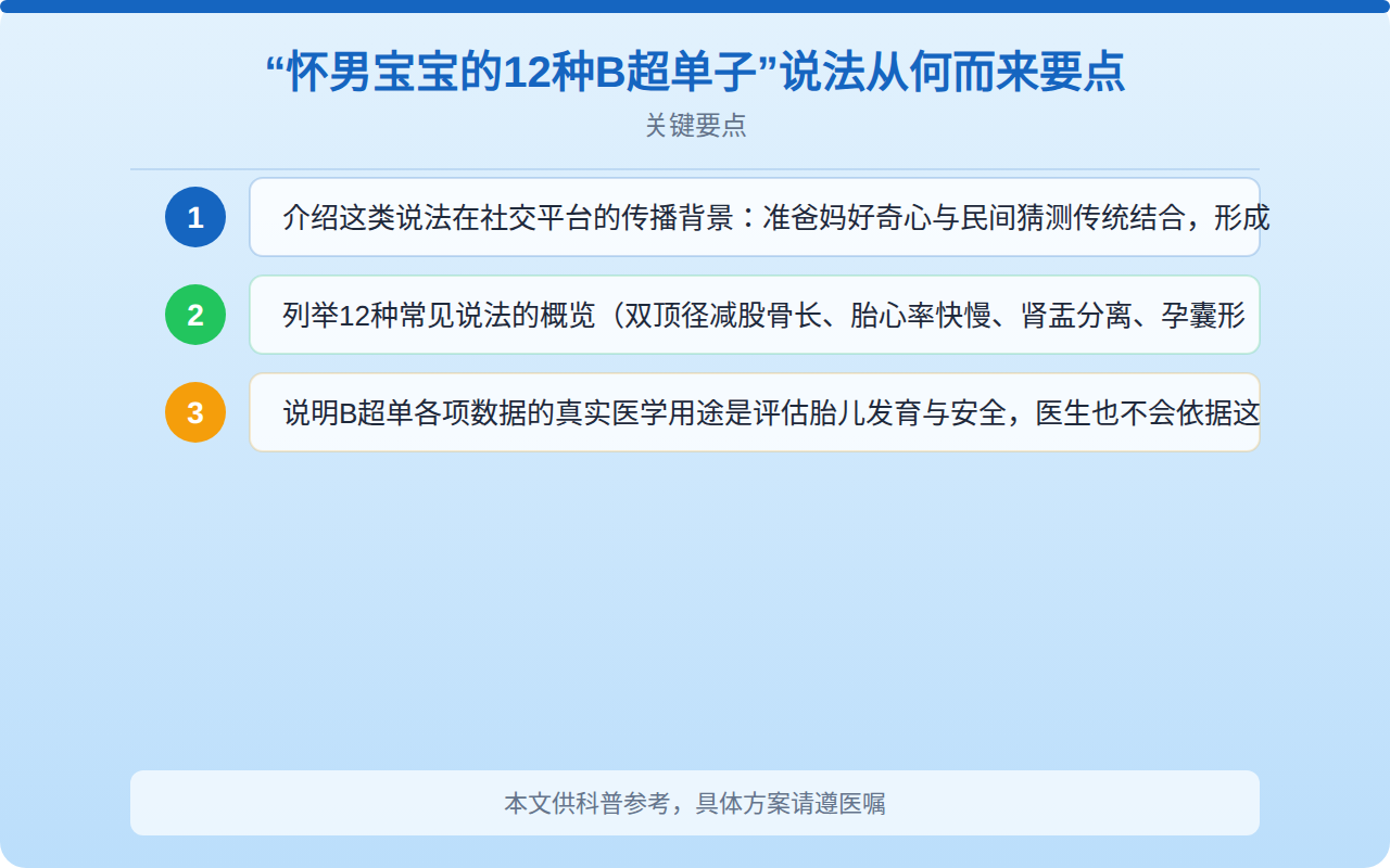 “怀男宝宝的12种B超单子”说法从何而来要点