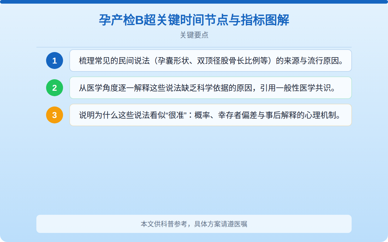 孕产检B超关键时间节点与指标图解