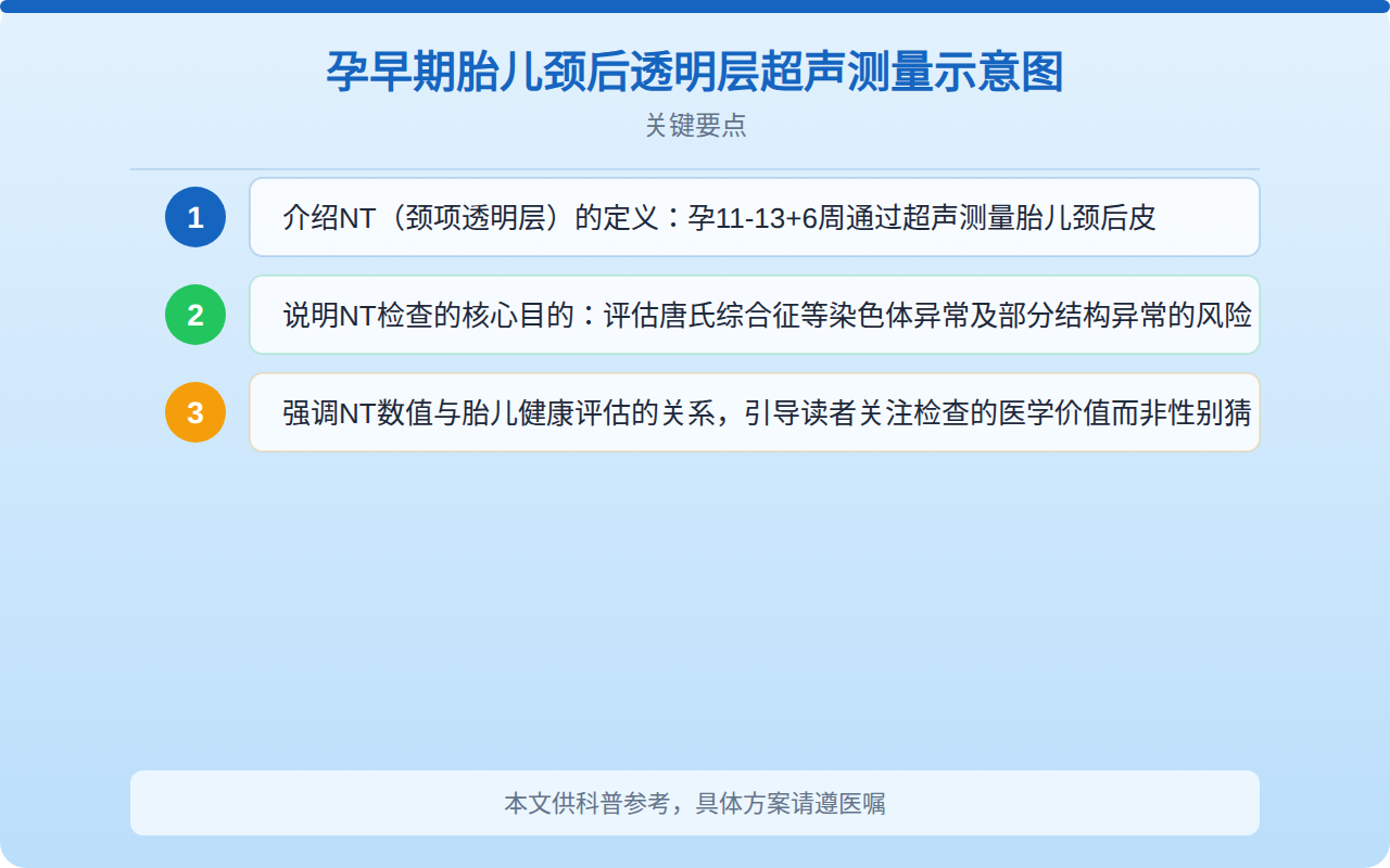 孕早期胎儿颈后透明层超声测量示意图