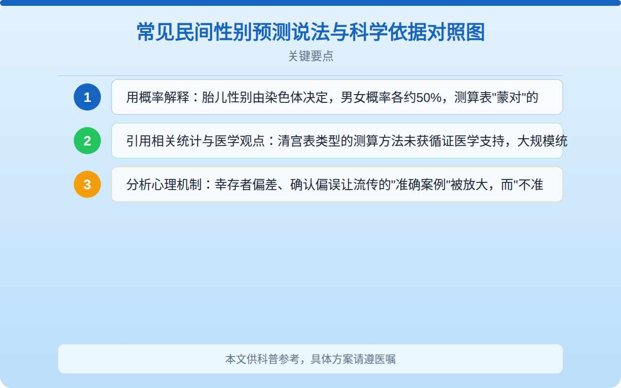 常见民间性别预测说法与科学依据对照图
