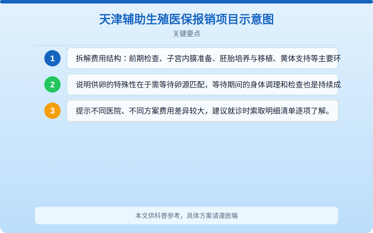 天津辅助生殖医保报销项目示意图