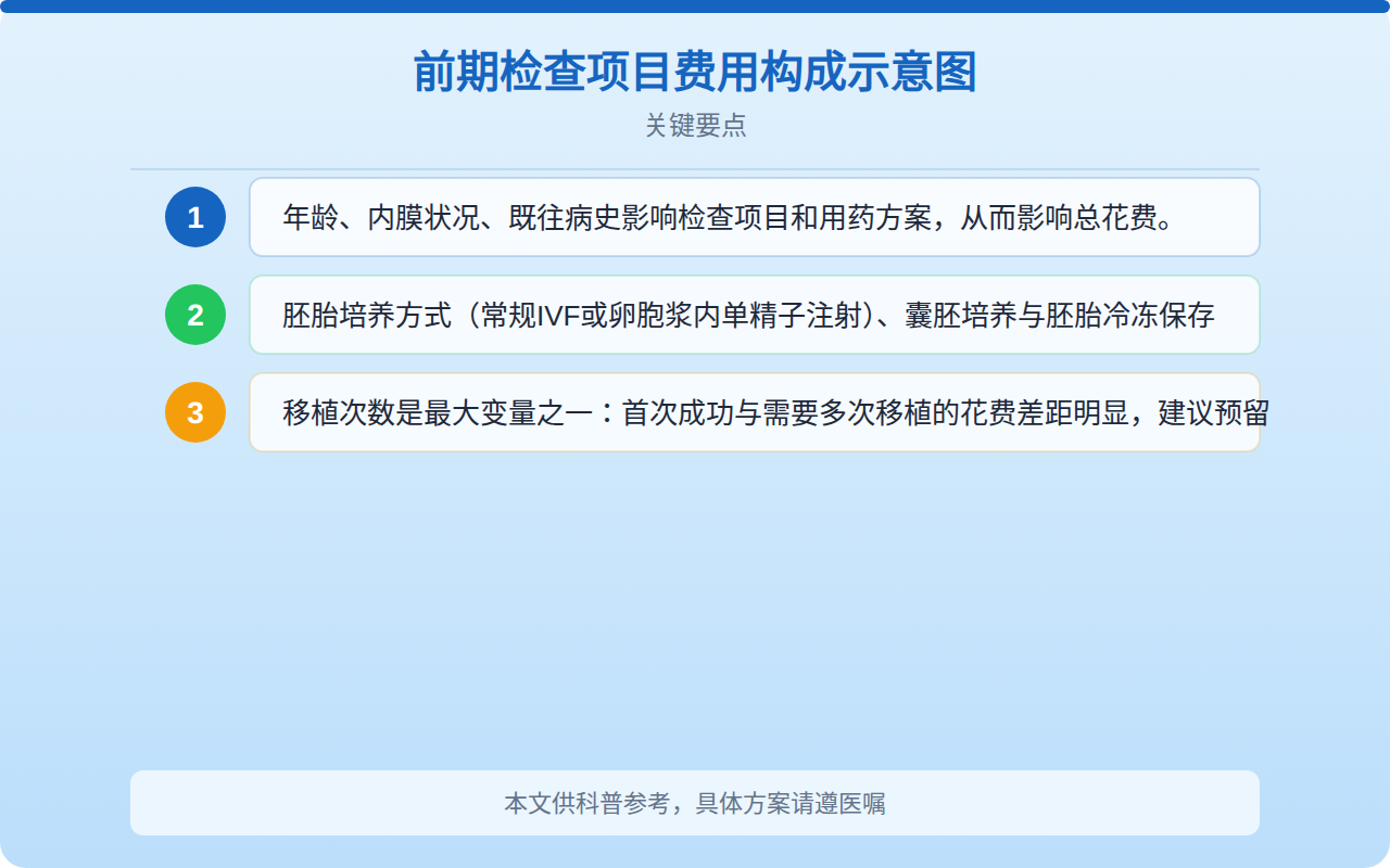 前期检查项目费用构成示意图