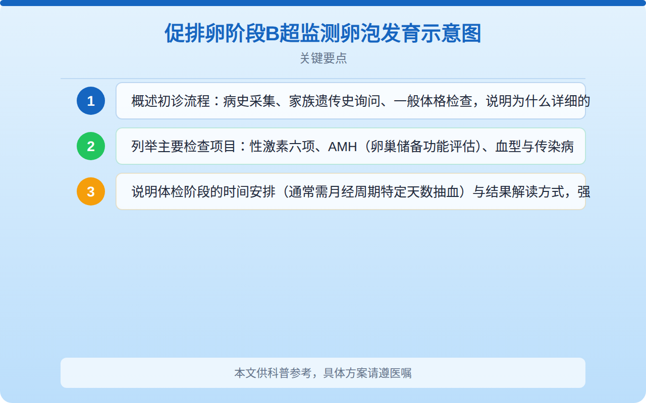 促排卵阶段B超监测卵泡发育示意图